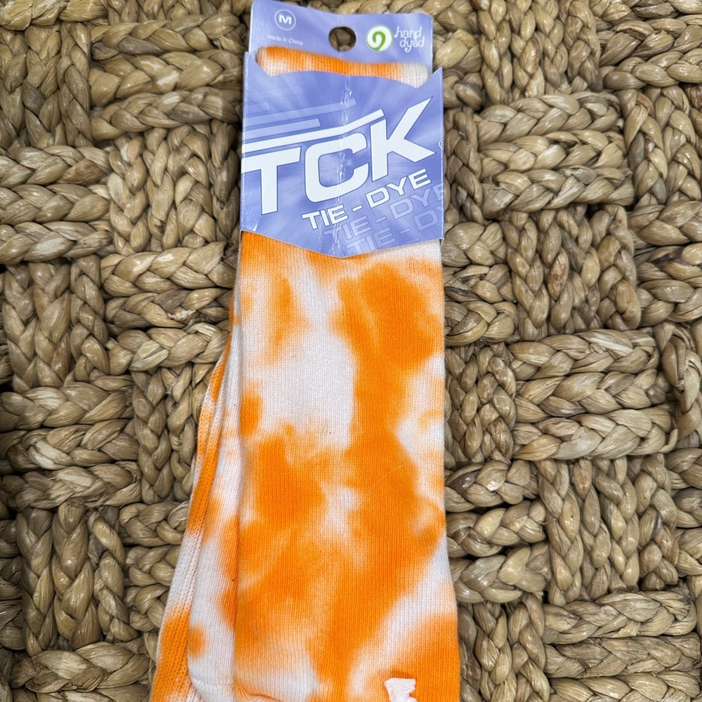 TCK Tie-Dyed Orange & White High Socks-Size M